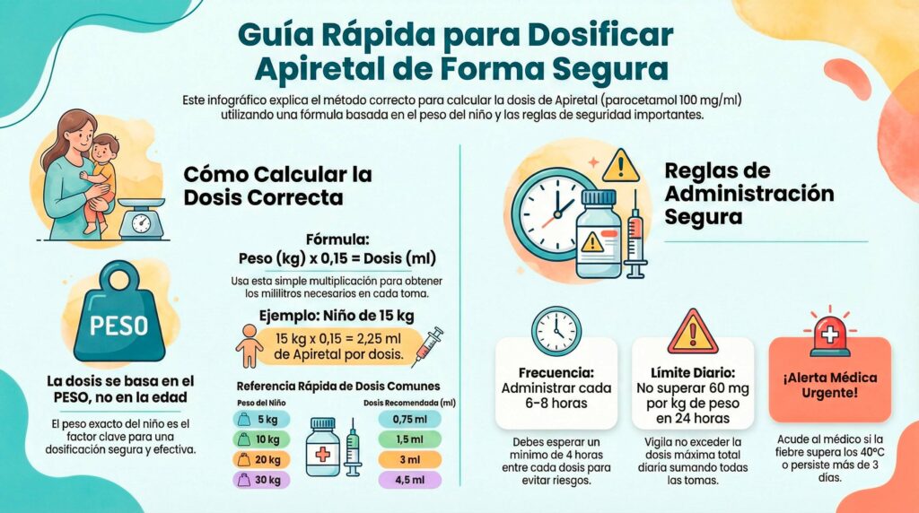 Fórmula para calcular la dosis de Apiretal